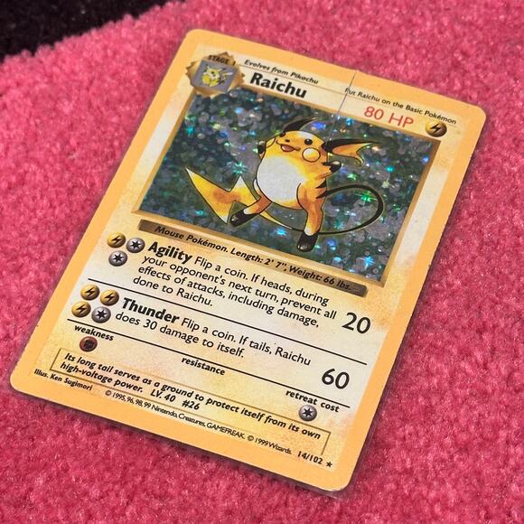 Raichu [Shadowless] #14 – Pokémon Base Set – As Pictured - Picture 3 of 6